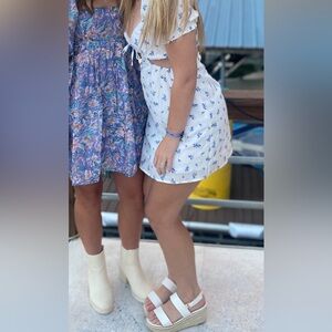 Divided- White floral mini dress.